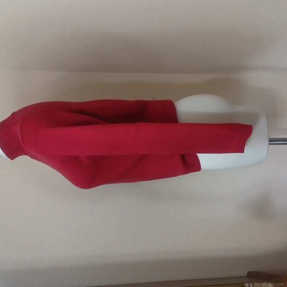 Ann Taylor red Italian Merino wool sweater size small like new - Picture 2 of 7